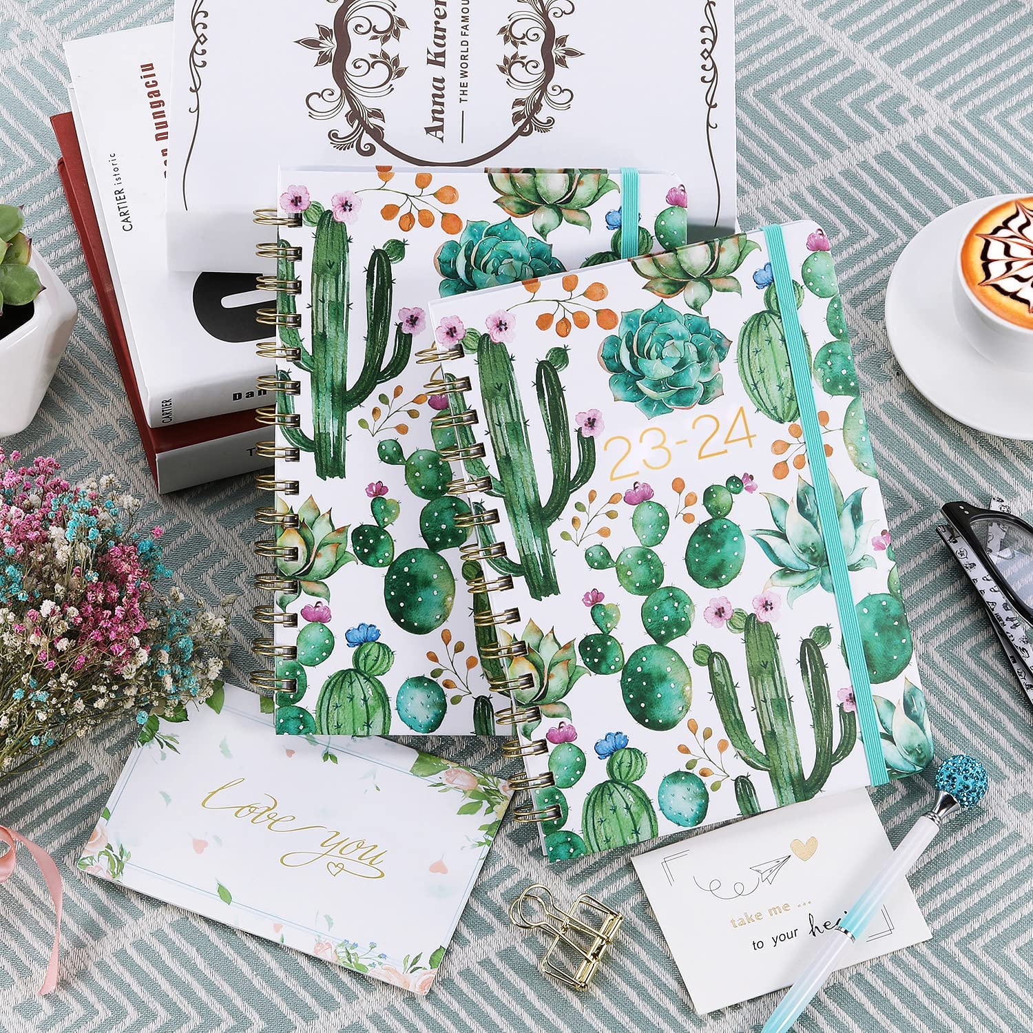 2023-2024 Planner - Planner 2023-2024, Weekly & Monthly Planner, Jul 2023 - Jun 2024, 8.5" x 6.4", Planner with Hardcover, Twin - Wire Binding, Monthly Tabs, Inner Pocket, Elastic Closure, Daily Organizer - Image 7